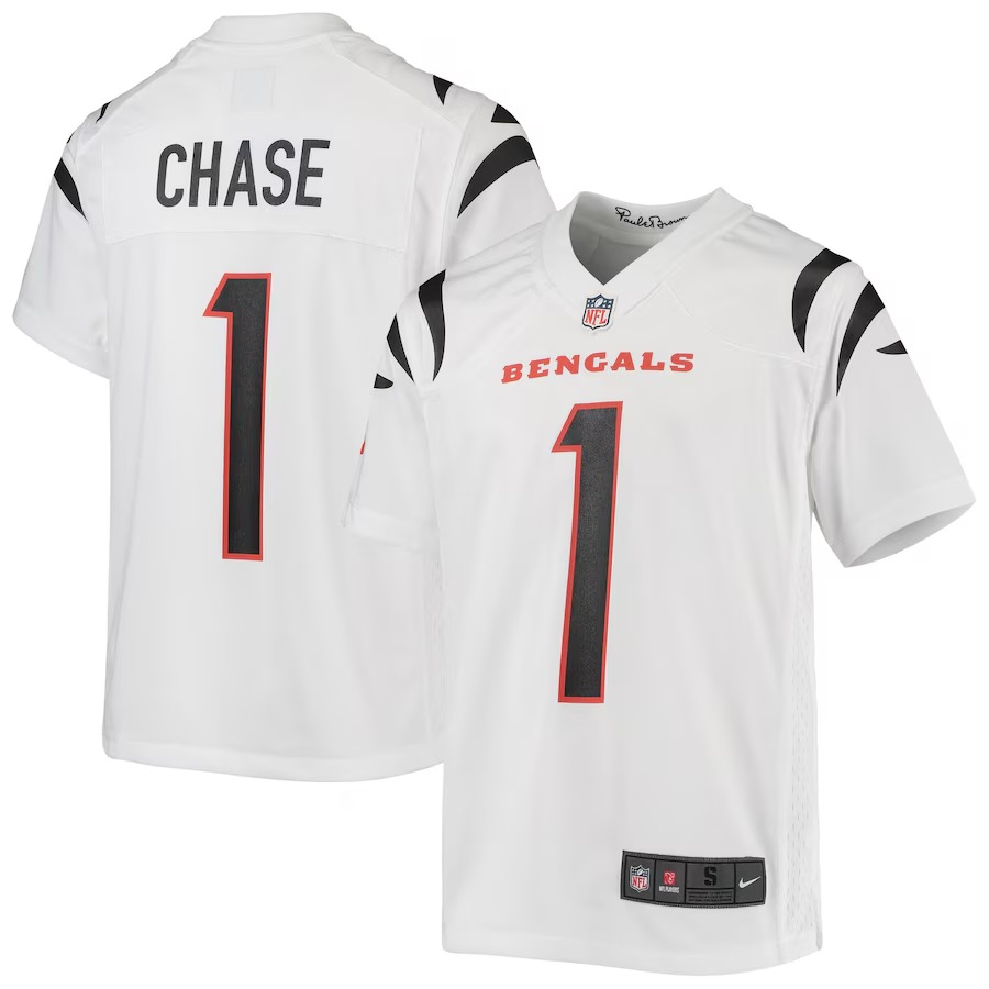 Youth Cincinnati Bengals Ja'Marr Chase Nike White Game Jersey - Ujersey Shop