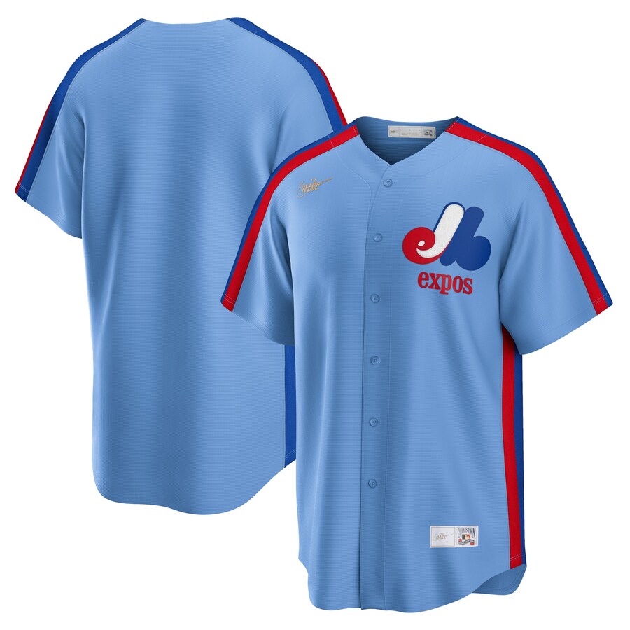 Men's Montreal Expos Nike Light Blue Road Cooperstown Collection Team Jersey - Ujersey Shop
