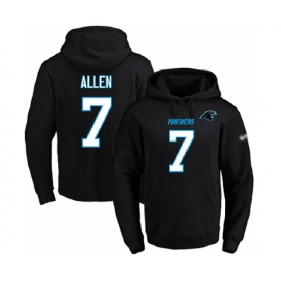 Football Men's Carolina Panthers #7 Kyle Allen Black Name & Number Pullover Hoodie - Ujersey Shop