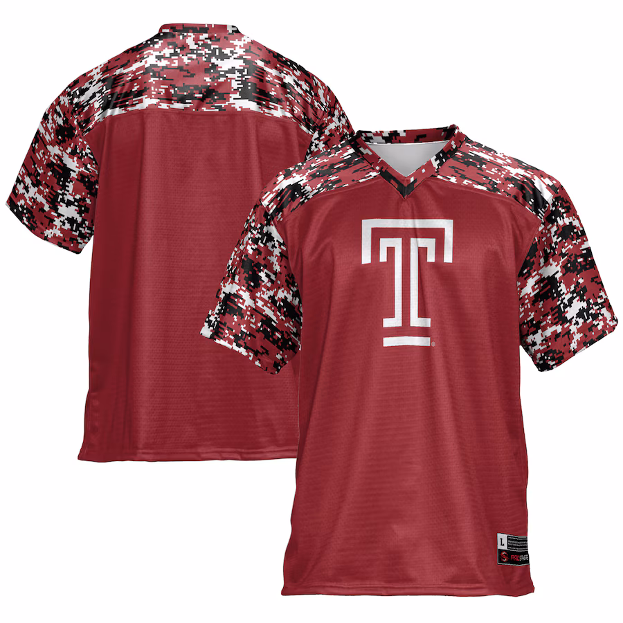Men's GameDay Greats Cherry Temple Owls Football Jersey - Ujersey Shop
