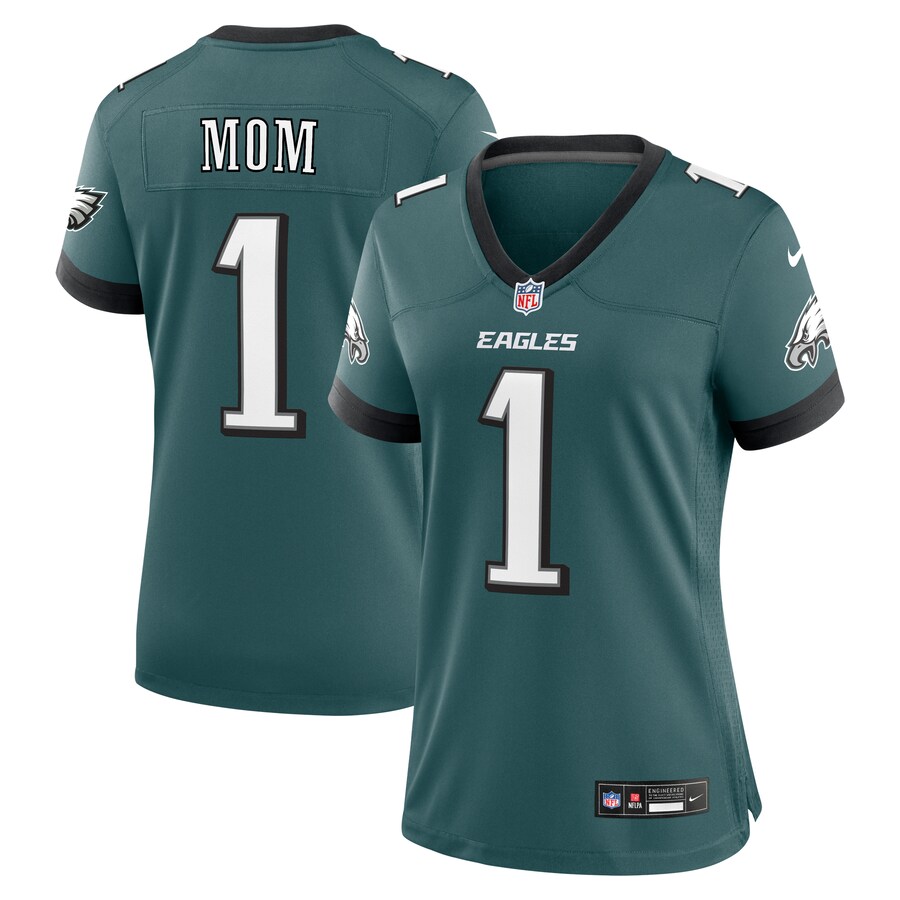 Women's Philadelphia Eagles Nike Midnight Green #1 Mom Game Jersey - Ujersey Shop