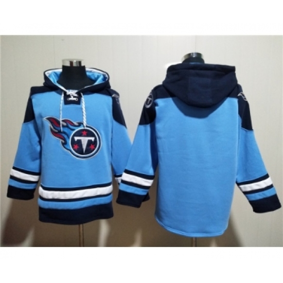 Men's Tennessee Titans Blank Blue Lace-Up Pullover Hoodie - Ujersey Shop