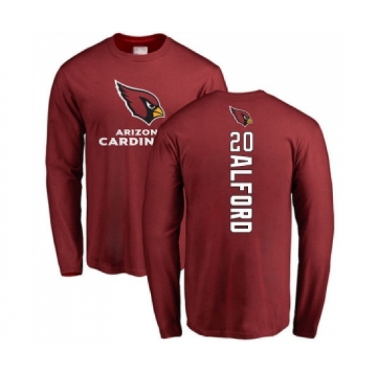 Football Arizona Cardinals #20 Robert Alford Maroon Backer Long Sleeve T-Shirt - Ujersey Shop