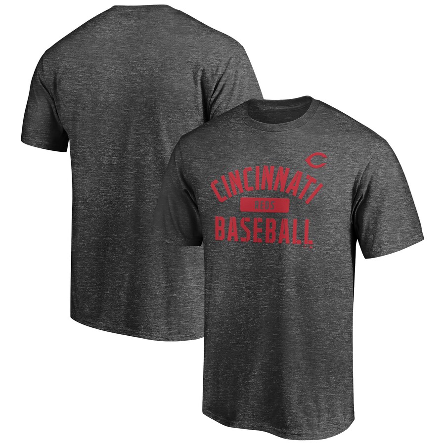 Men's Cincinnati Reds Charcoal Team Primary Pill T-Shirt - Ujersey Shop