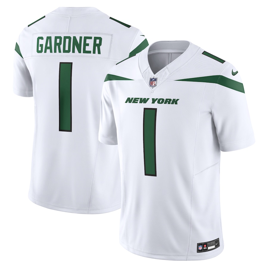 Men's New York Jets Ahmad Sauce Gardner Nike White Vapor F.U.S.E. Limited Jersey - Ujersey Shop