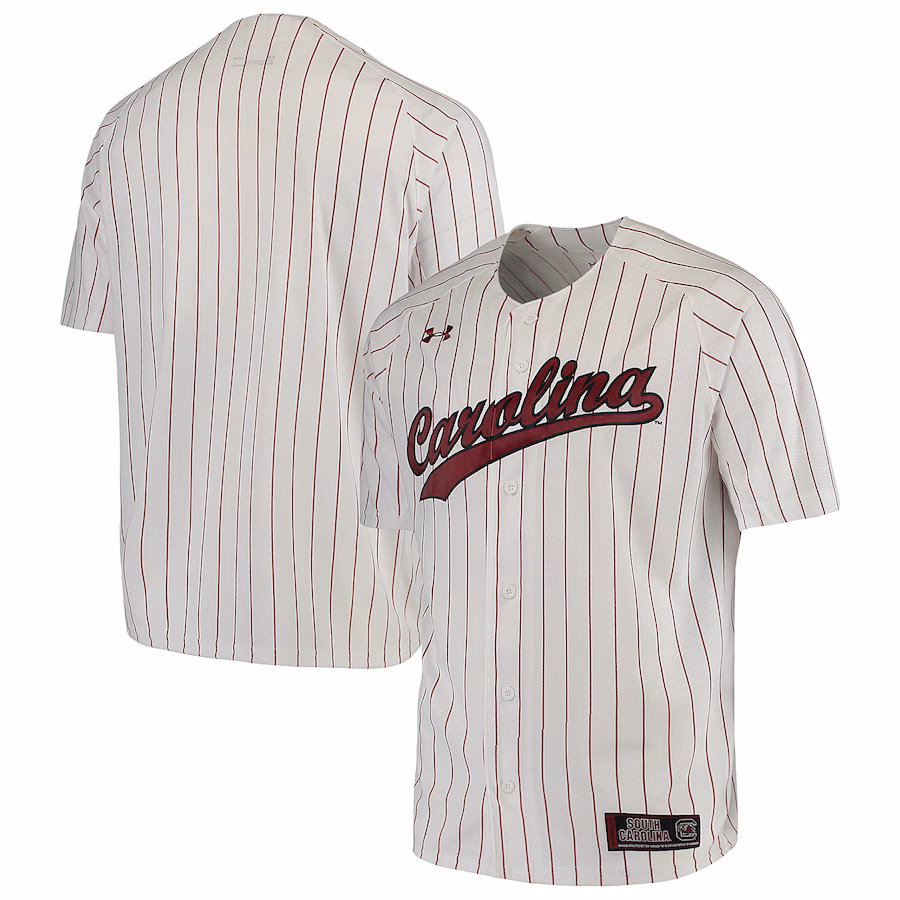 Men's Under Armour White South Carolina Gamecocks Performance Replica Baseball Jersey - Ujersey Shop