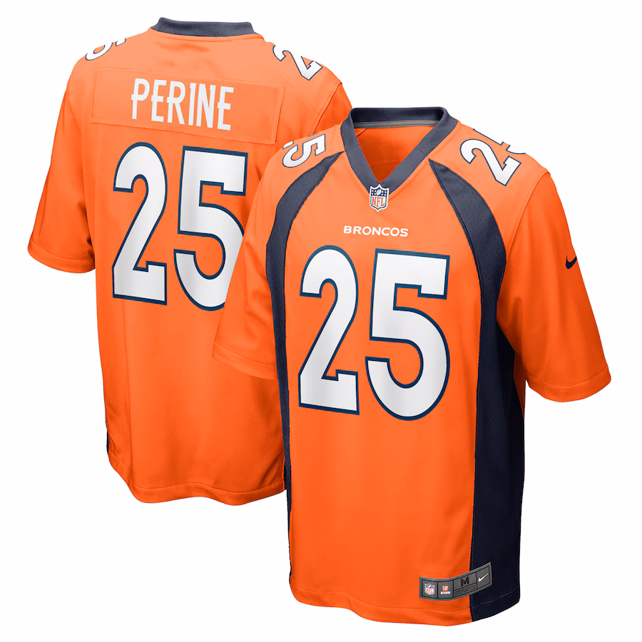 Men's Denver Broncos Samaje Perine Nike Orange Game Player Jersey - Ujersey Shop