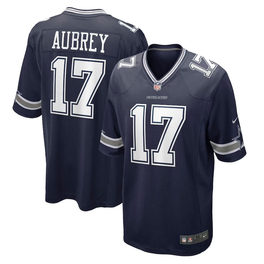 Men's Dallas Cowboys Brandon Aubrey Nike Navy Team Game Jersey - Ujersey Shop