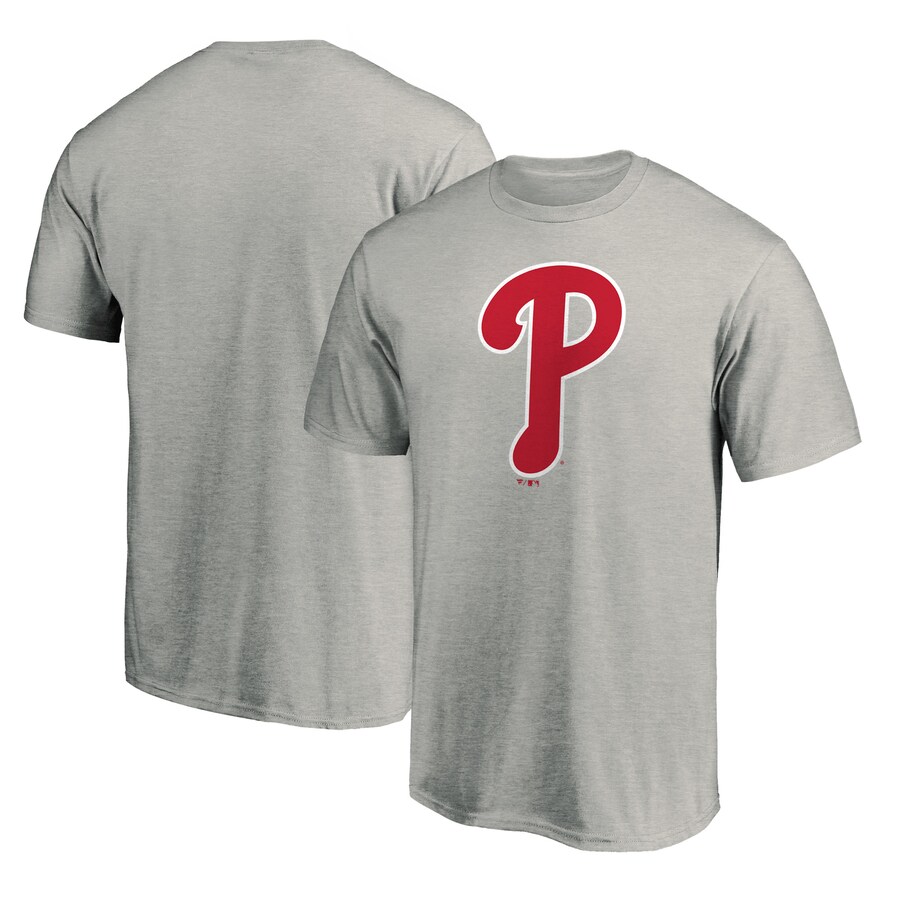 Men's Philadelphia Phillies Heathered Gray Official Team Logo T-Shirt - Ujersey Shop
