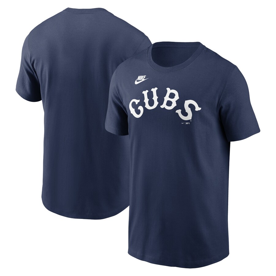 Men's Chicago Cubs Nike Navy Cooperstown Wordmark T-Shirt - Ujersey Shop