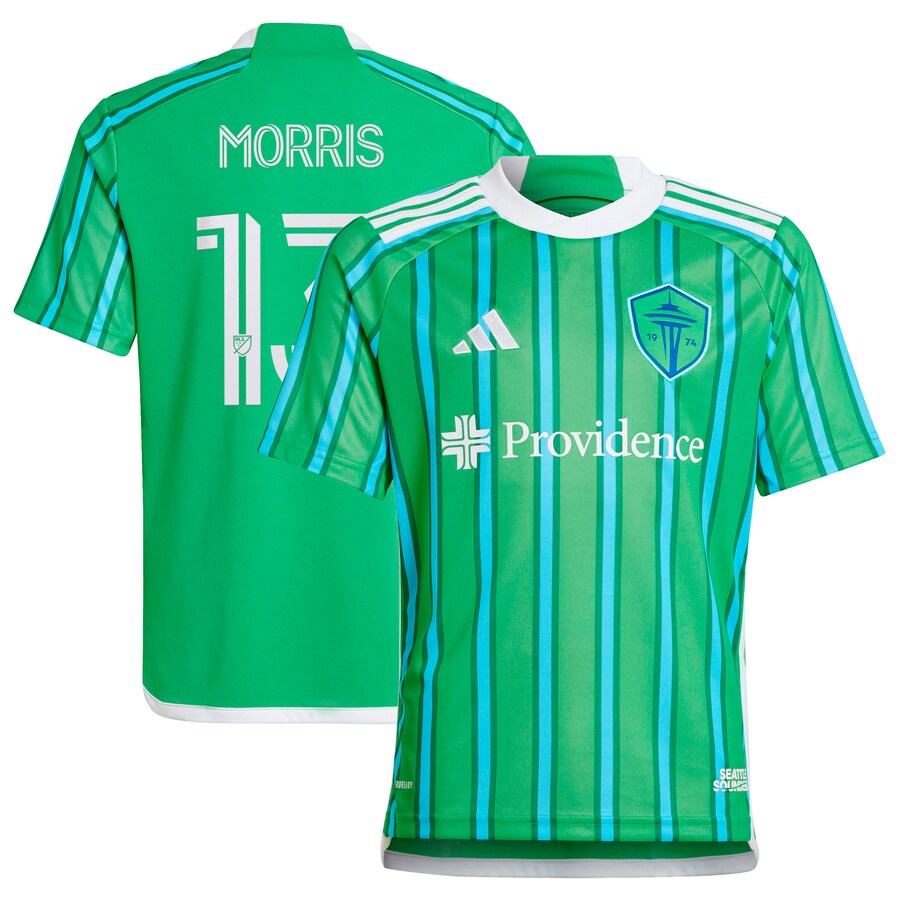 Youth Seattle Sounders FC Jordan Morris adidas Green 2024 The Anniversary Kit Replica Player Jersey - Ujersey Shop