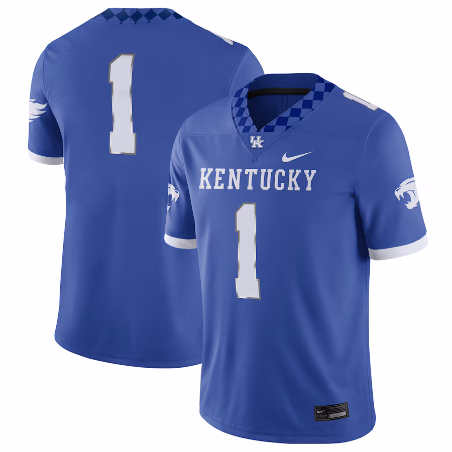 #1 Kentucky Wildcats Nike Football Game Jersey - Royal/White - Ujersey Shop