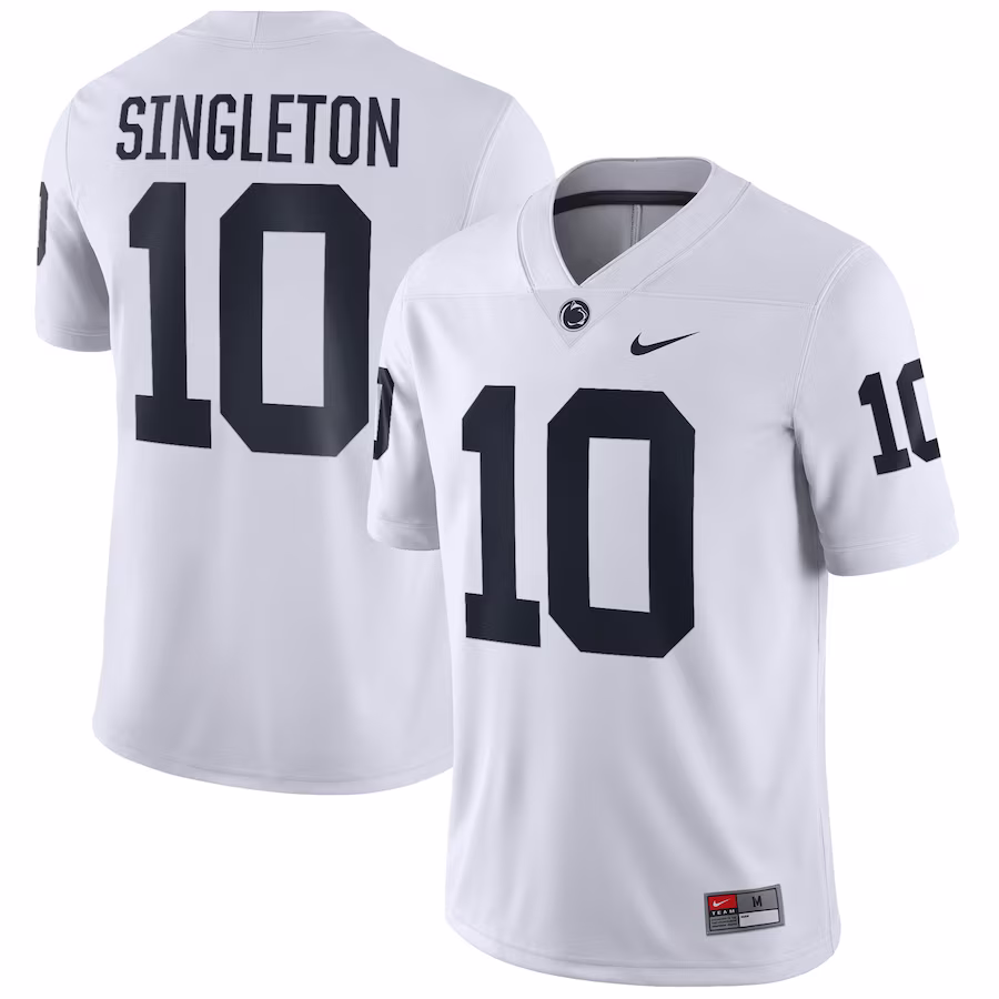 Nicholas Singleton Penn State Nittany Lions Nike NIL Replica Football Jersey - White - Ujersey Shop