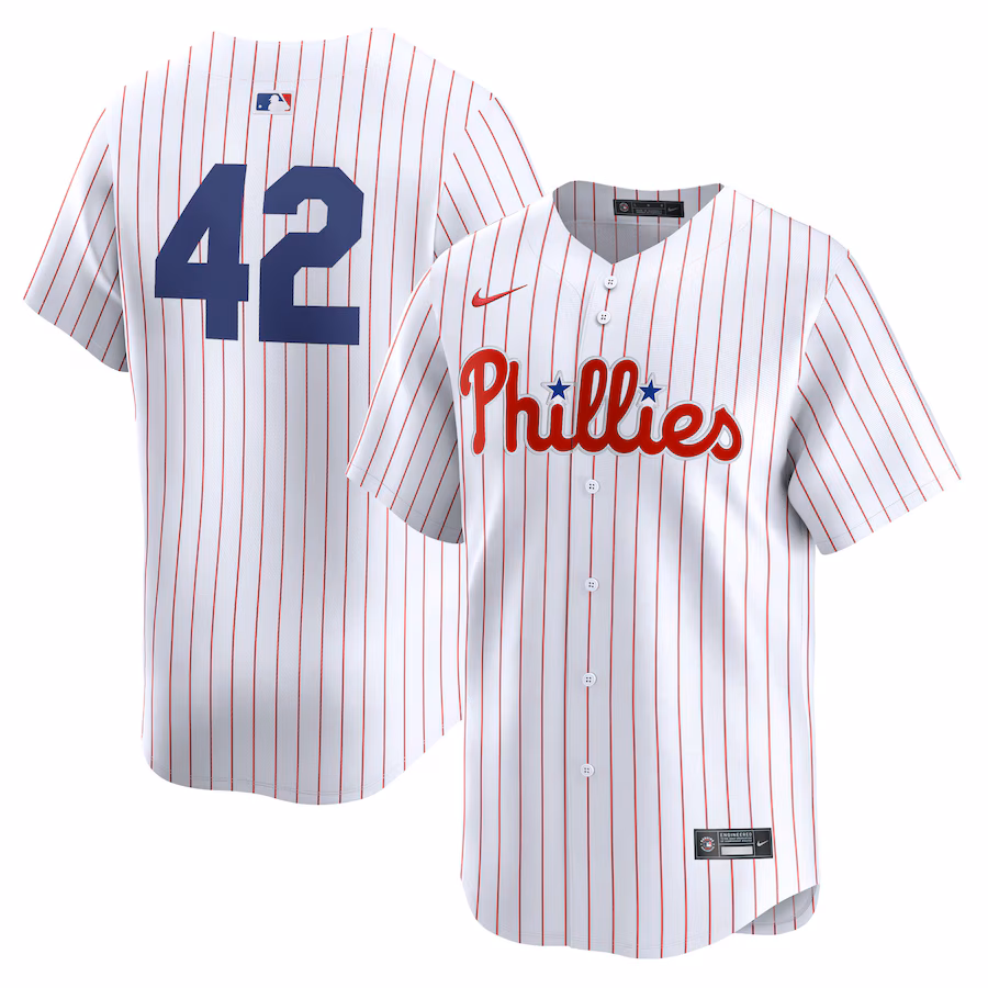 Men's Philadelphia Phillies  Nike White 2024 Jackie Robinson Day Home Limited Jersey - Ujersey Shop