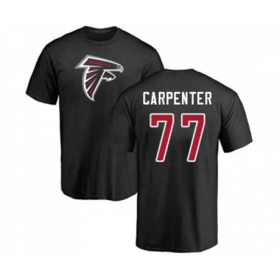 Football Atlanta Falcons #77 James Carpenter Black Name & Number Logo T-Shirt - Ujersey Shop