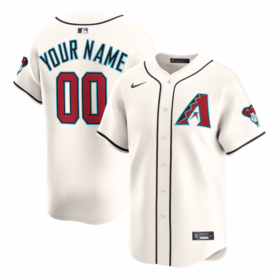 Youth Arizona Diamondbacks Nike White Home Custom Limited Jersey - Ujersey Shop