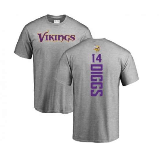 Football Minnesota Vikings #14 Stefon Diggs Ash Backer T-Shirt - Ujersey Shop