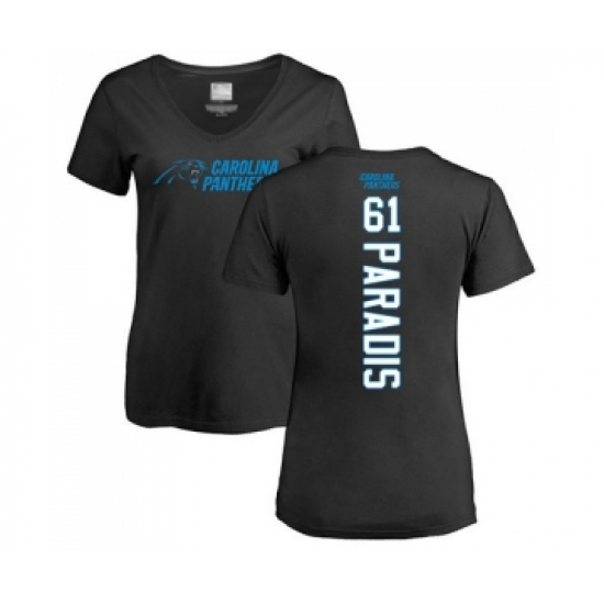 Football Women's Carolina Panthers #61 Matt Paradis Black Backer T-Shirt - Ujersey Shop