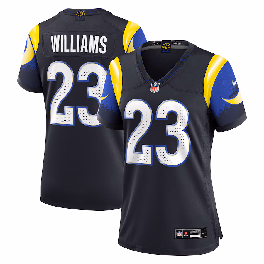 Women's Los Angeles Rams Kyren Williams Nike Midnight Blue 2025 Rivalries Collection Game Jersey - Ujersey Shop