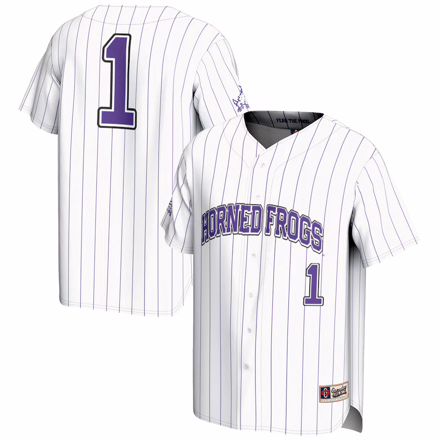 Youth GameDay Greats #1 White TCU Horned Frogs Lightweight Baseball Jersey - Ujersey Shop