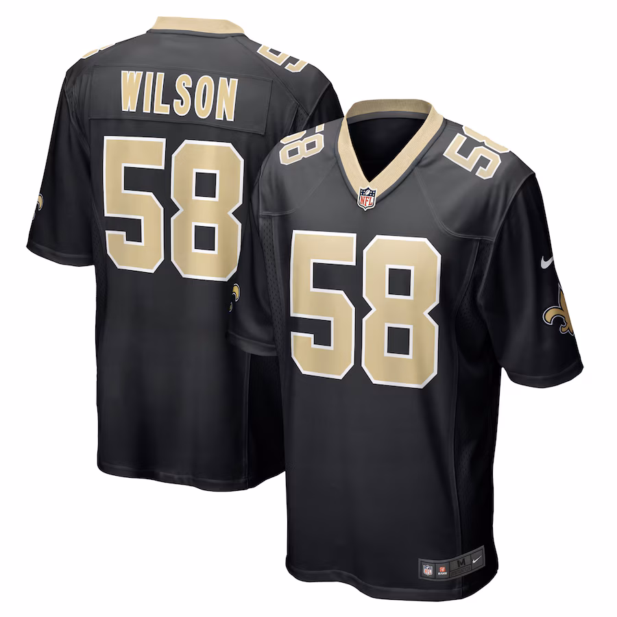 Men's New Orleans Saints Eric Wilson Nike Black Game Player Jersey - Ujersey Shop