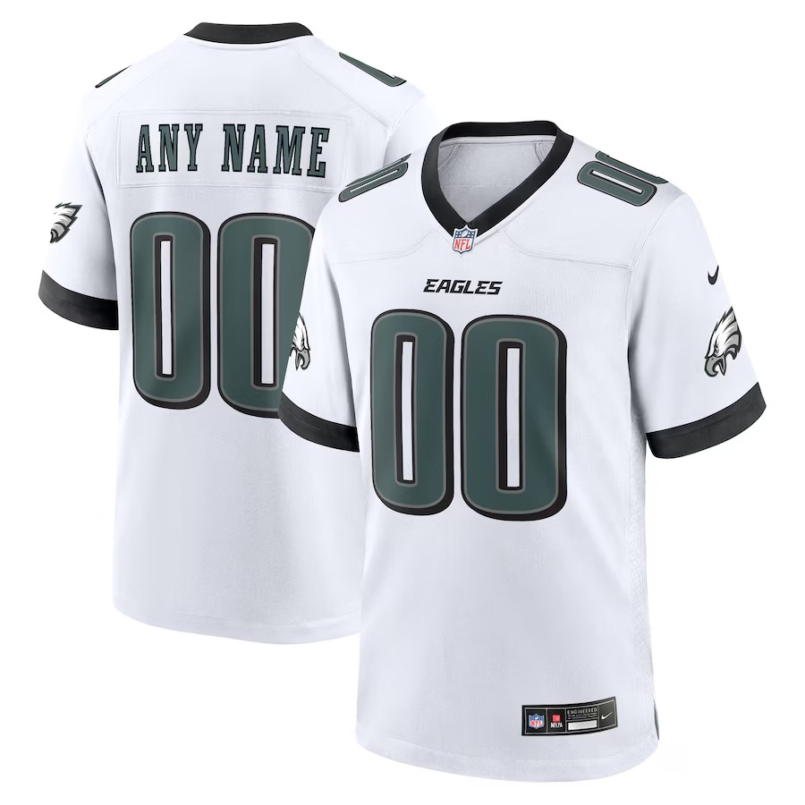 Men's Philadelphia Eagles Nike White Custom Game Jersey - Ujersey Shop