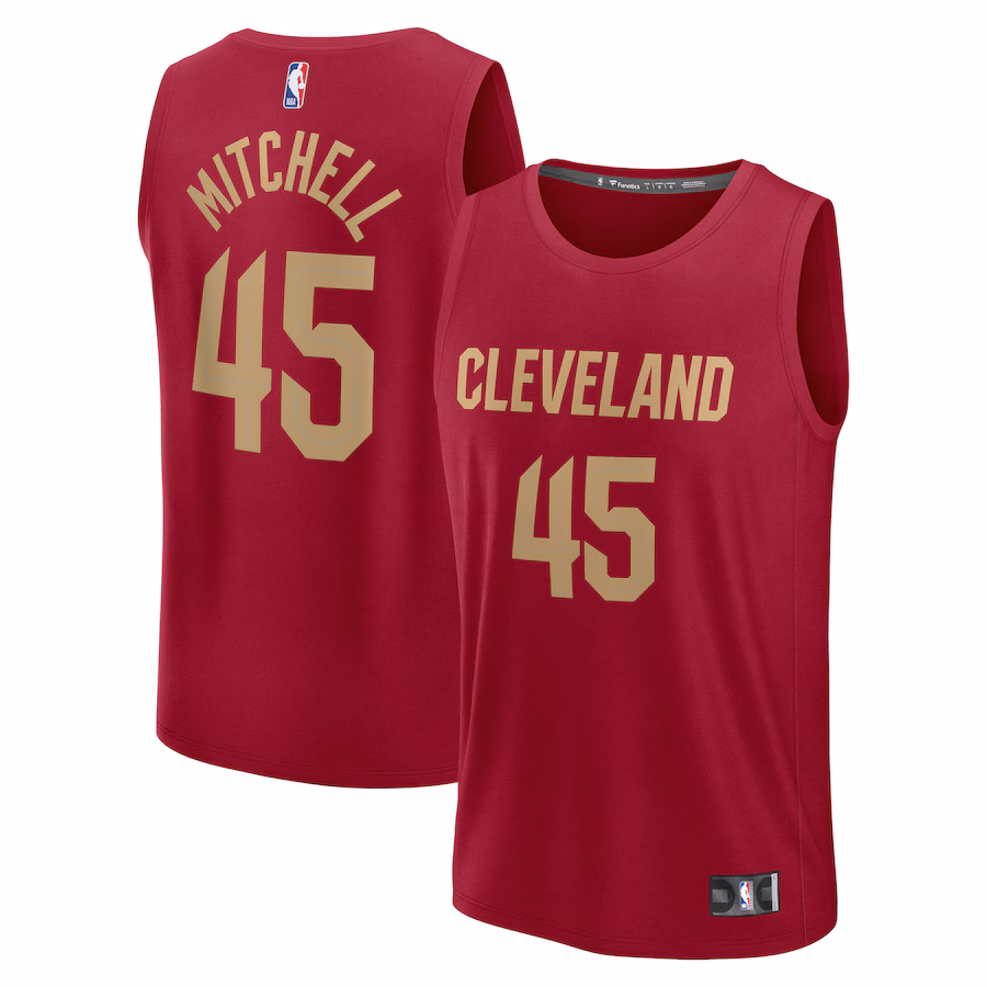 Men's Cleveland Cavaliers Donovan Mitchell Fanatics Wine Fast Break Replica Player Jersey - Icon Edition - Ujersey Shop