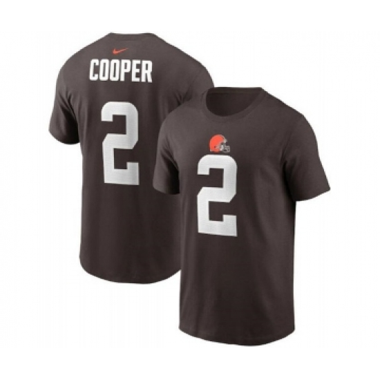 Men's Cleveland Browns #2 Amari Cooper 2022 Brown Name & Number T-Shirt - Ujersey Shop