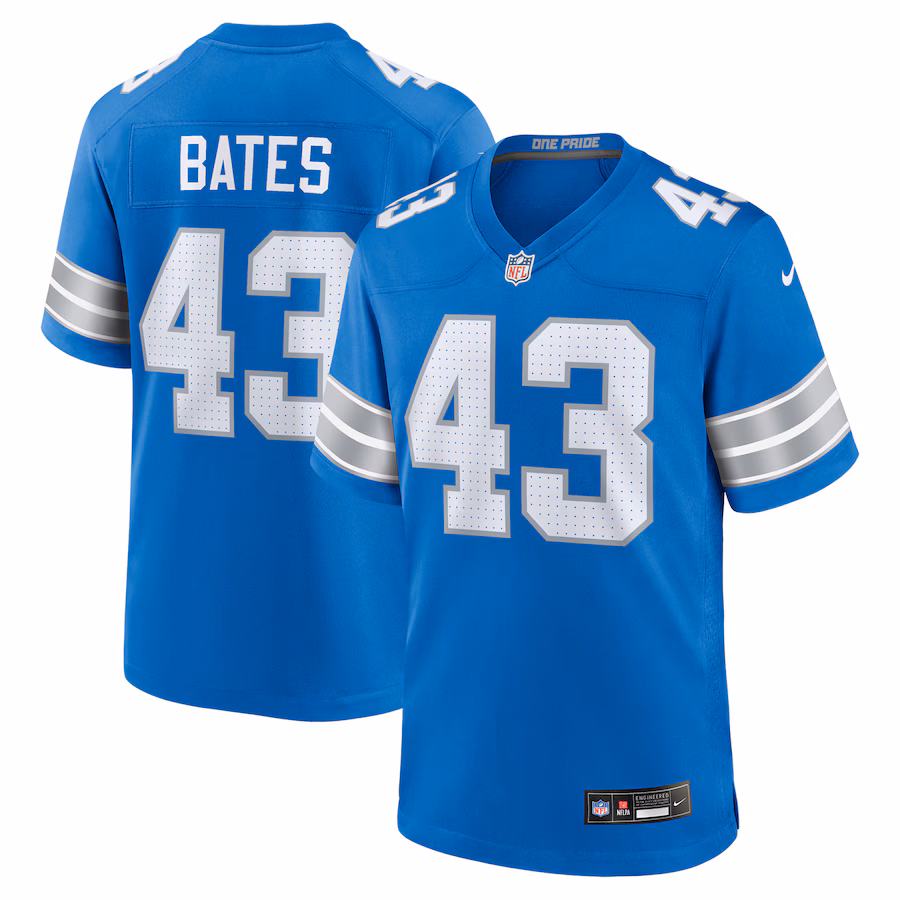 Men's Detroit Lions Jake Bates Nike  Blue Team Game Jersey - Ujersey Shop