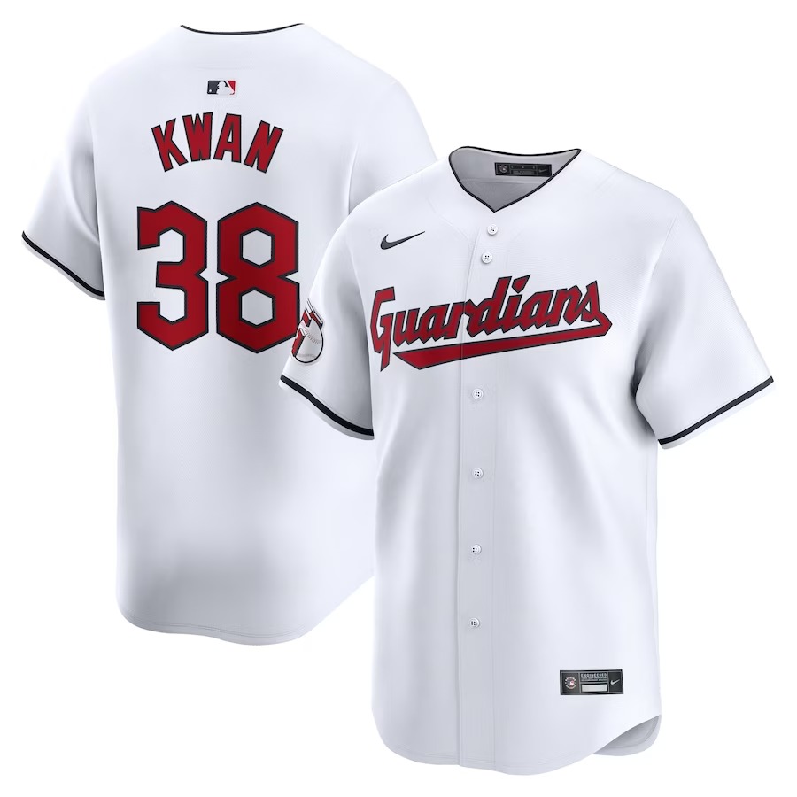 Men's Cleveland Guardians Steven Kwan Nike White Home Limited Player Jersey - Ujersey Shop