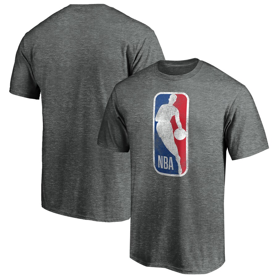 Men's Gray NBA Distressed Logo Tri-Blend T-Shirt - Ujersey Shop