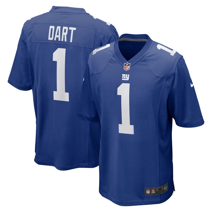 Men's New York Giants Jaxson Dart Nike Royal 2025 NFL Draft First Round Pick Game Jersey - Ujersey Shop