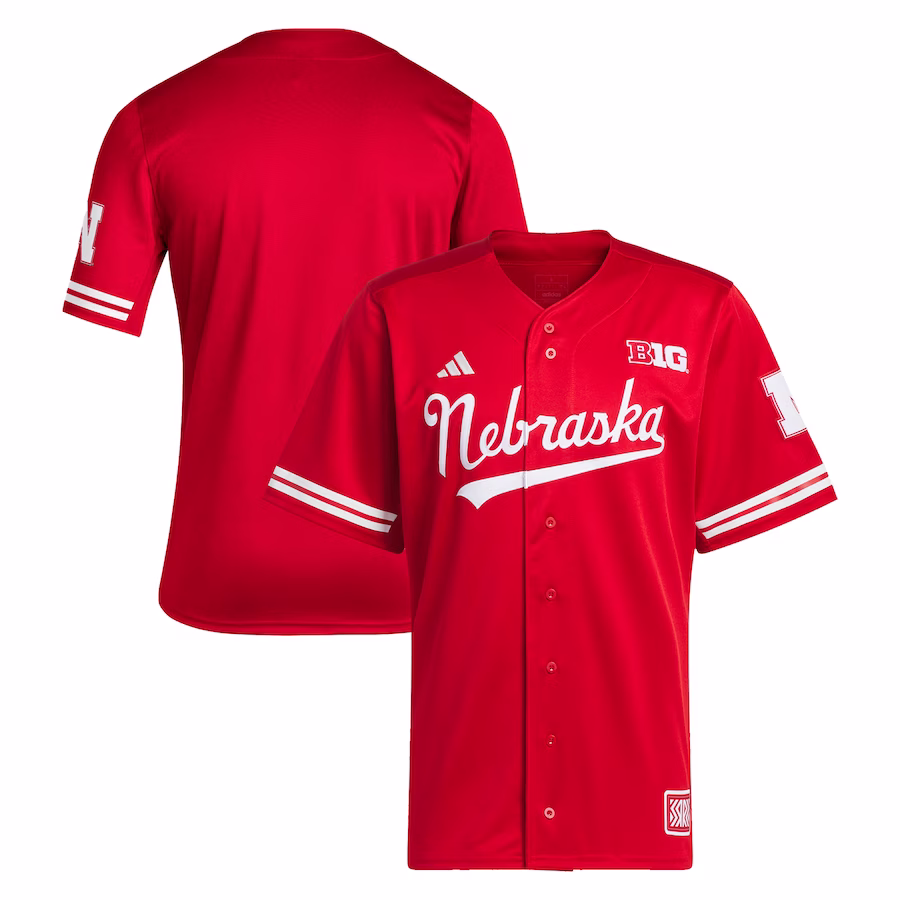 Nebraska Huskers adidas Reverse Retro Replica Baseball Jersey - Scarlet - Ujersey Shop