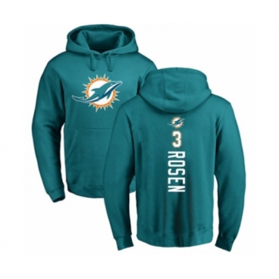 Football Miami Dolphins #3 Josh Rosen Aqua Green Backer Pullover Hoodie - Ujersey Shop