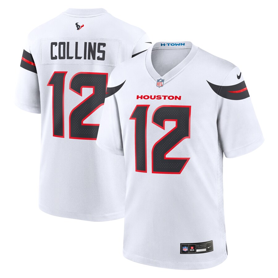 Men's Houston Texans Nico Collins Nike White Game Jersey - Ujersey Shop