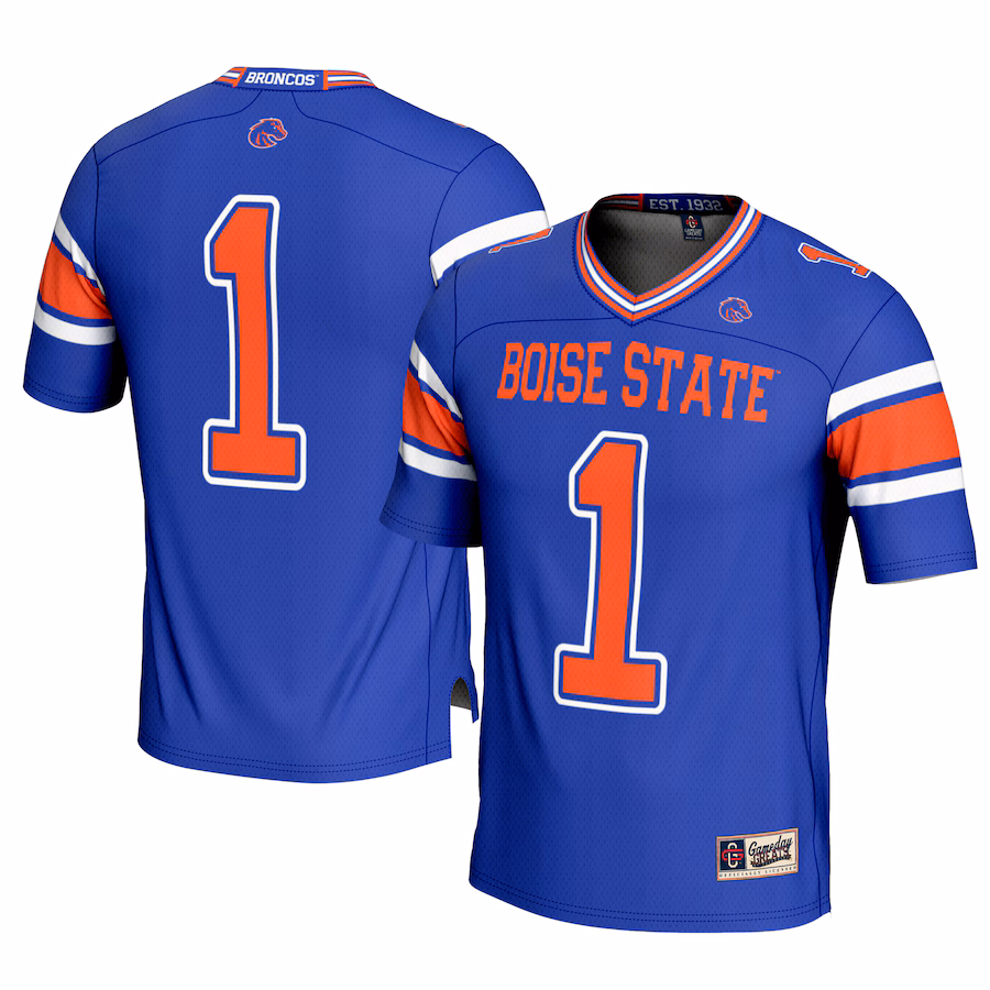 Men's GameDay Greats #1 Royal Boise State Broncos Football Jersey - Ujersey Shop