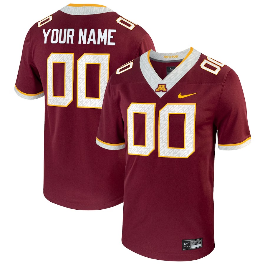 Men's Nike  Maroon Minnesota Golden Gophers Football Custom Game Jersey - Ujersey Shop