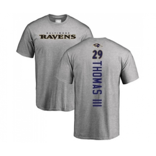 Football Baltimore Ravens #29 Earl Thomas III Ash Backer T-Shirt - Ujersey Shop