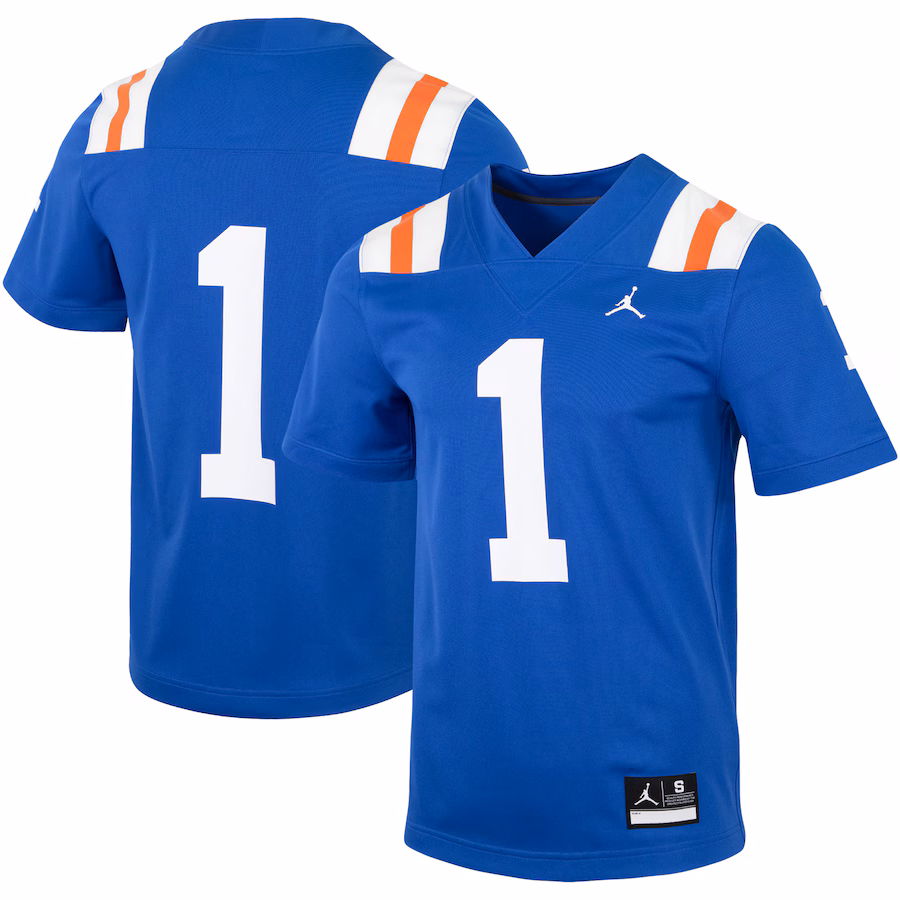 Men's Jordan Brand #1 Royal Florida Gators Throwback Replica Jersey - Ujersey Shop