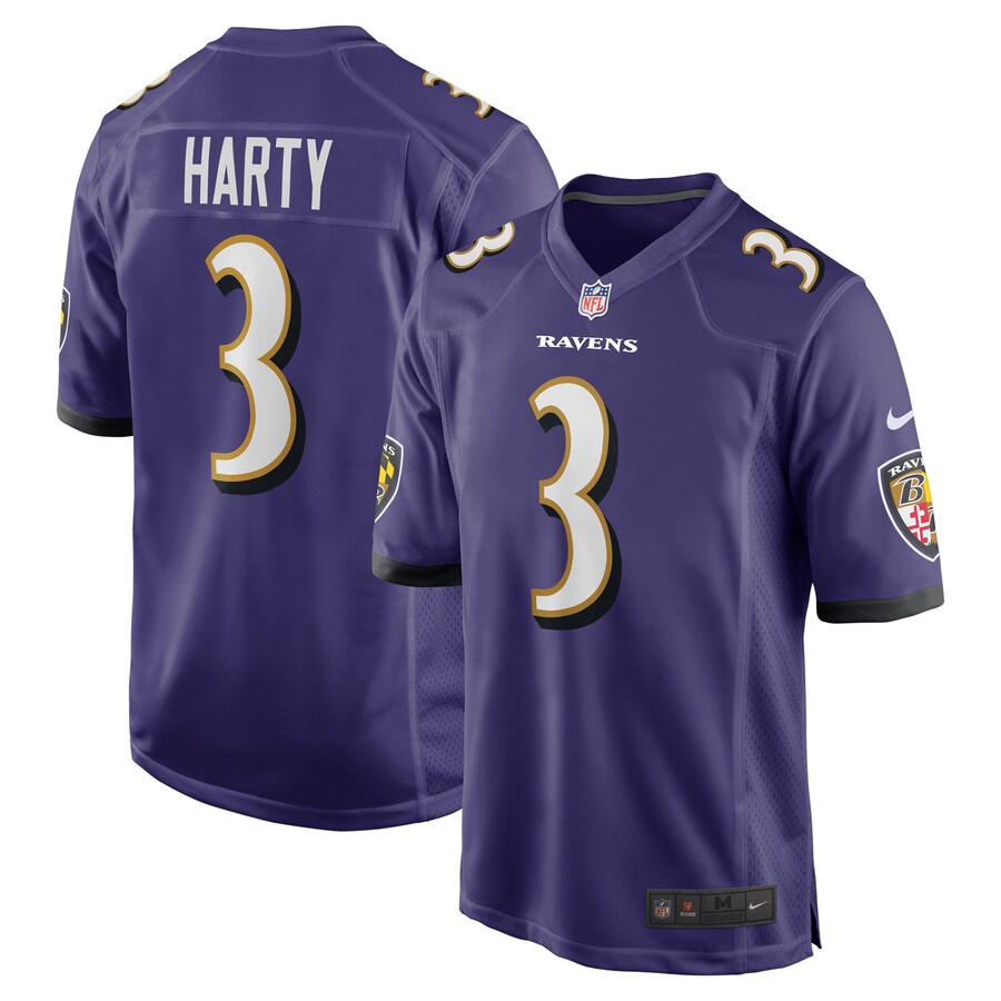 Men's Baltimore Ravens Deonte Harty Nike Purple Team Game Jersey - Ujersey Shop