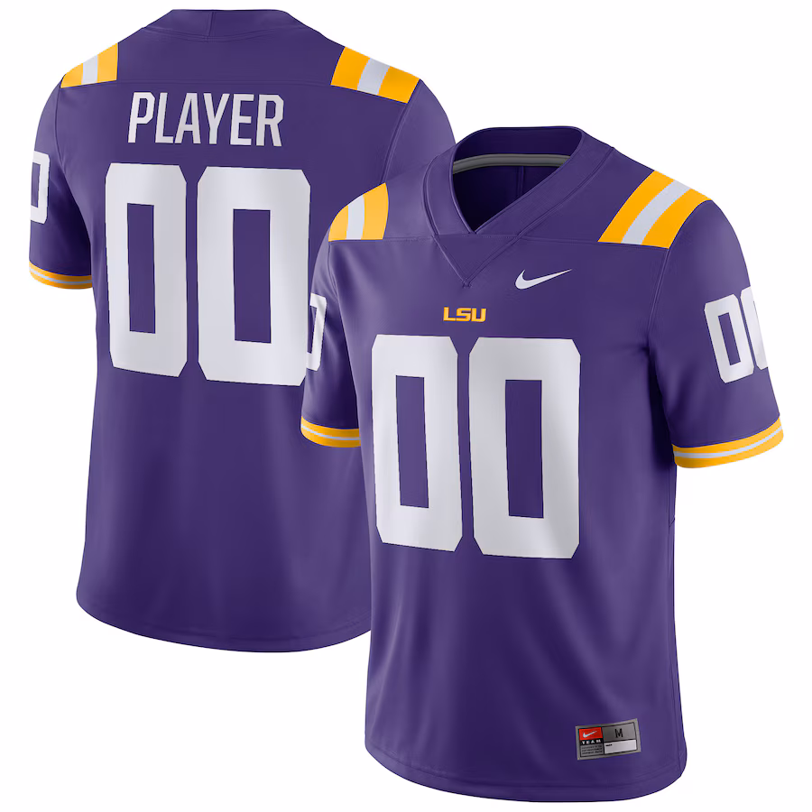 LSU Tigers Nike Pick-A-Player NIL Replica Football Jersey - Purple - Ujersey Shop