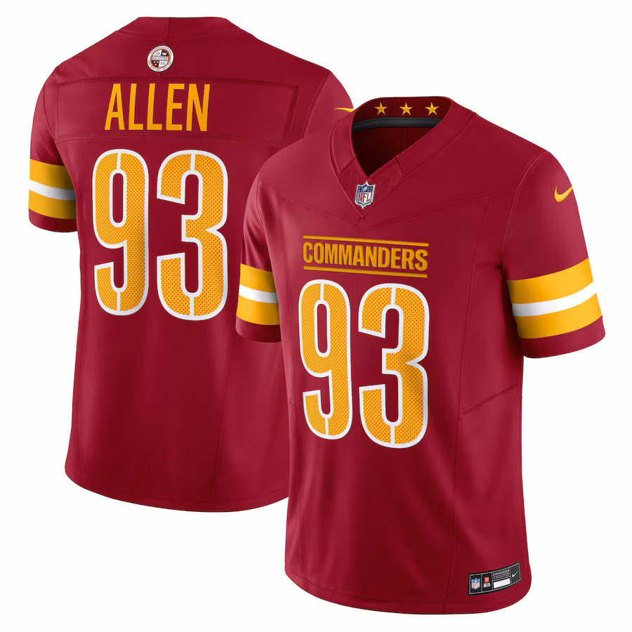 Men's Washington Commanders Jonathan Allen Nike Burgundy Vapor F.U.S.E. Limited Jersey - Ujersey Shop