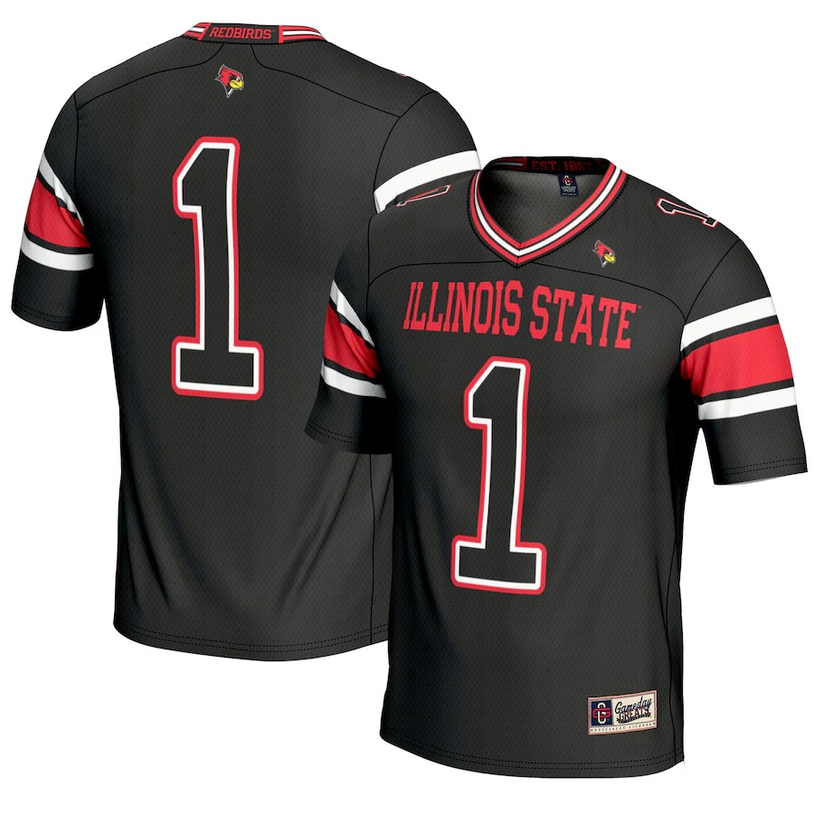 Youth GameDay Greats #1 Black Illinois State Redbirds Endzone Football Jersey - Ujersey Shop