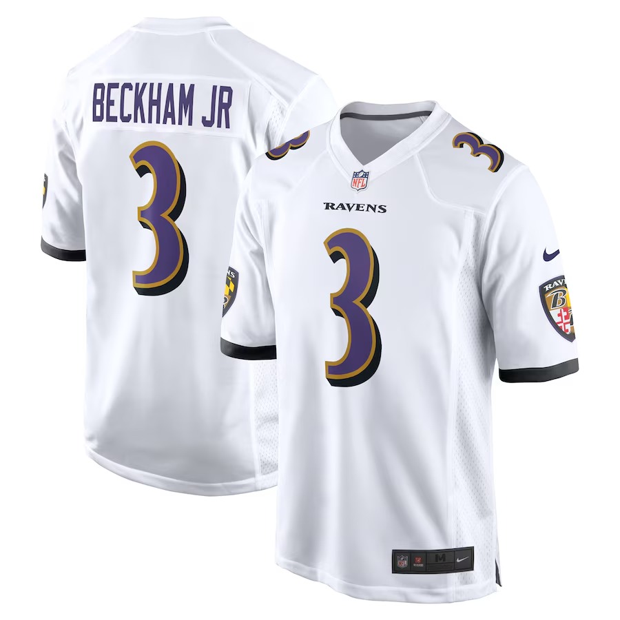 Men's Baltimore Ravens Odell Beckham Jr. Nike White Game Jersey - Ujersey Shop