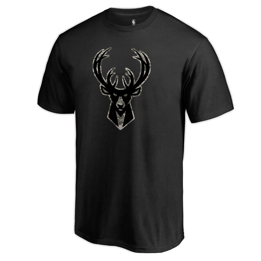 Men's Milwaukee Bucks Black Cloak Camo T-Shirt - Ujersey Shop