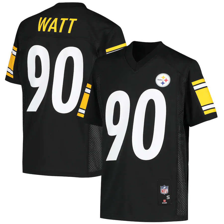 Youth Pittsburgh Steelers T.J. Watt Black Replica Player Jersey - Ujersey Shop