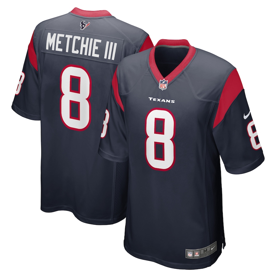Men's Houston Texans John Metchie III Nike Navy Game Player Jersey - Ujersey Shop