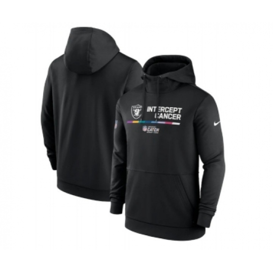 Men's Las Vegas Raiders Black 2022 Crucial Catch Therma Performance Pullover Hoodie - Ujersey Shop
