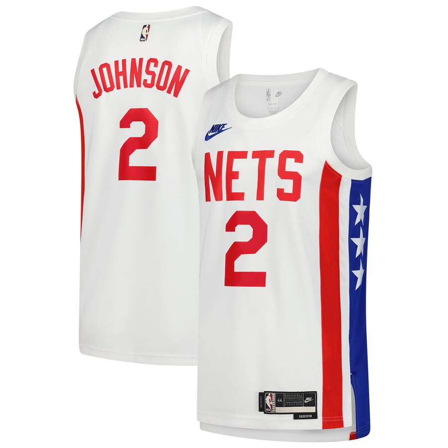 Men's Brooklyn Nets Cameron Johnson Nike White Swingman Jersey - Classic Edition - Ujersey Shop