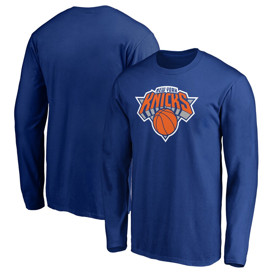 Men's New York Knicks Blue Primary Team Logo Long Sleeve T-Shirt - Ujersey Shop